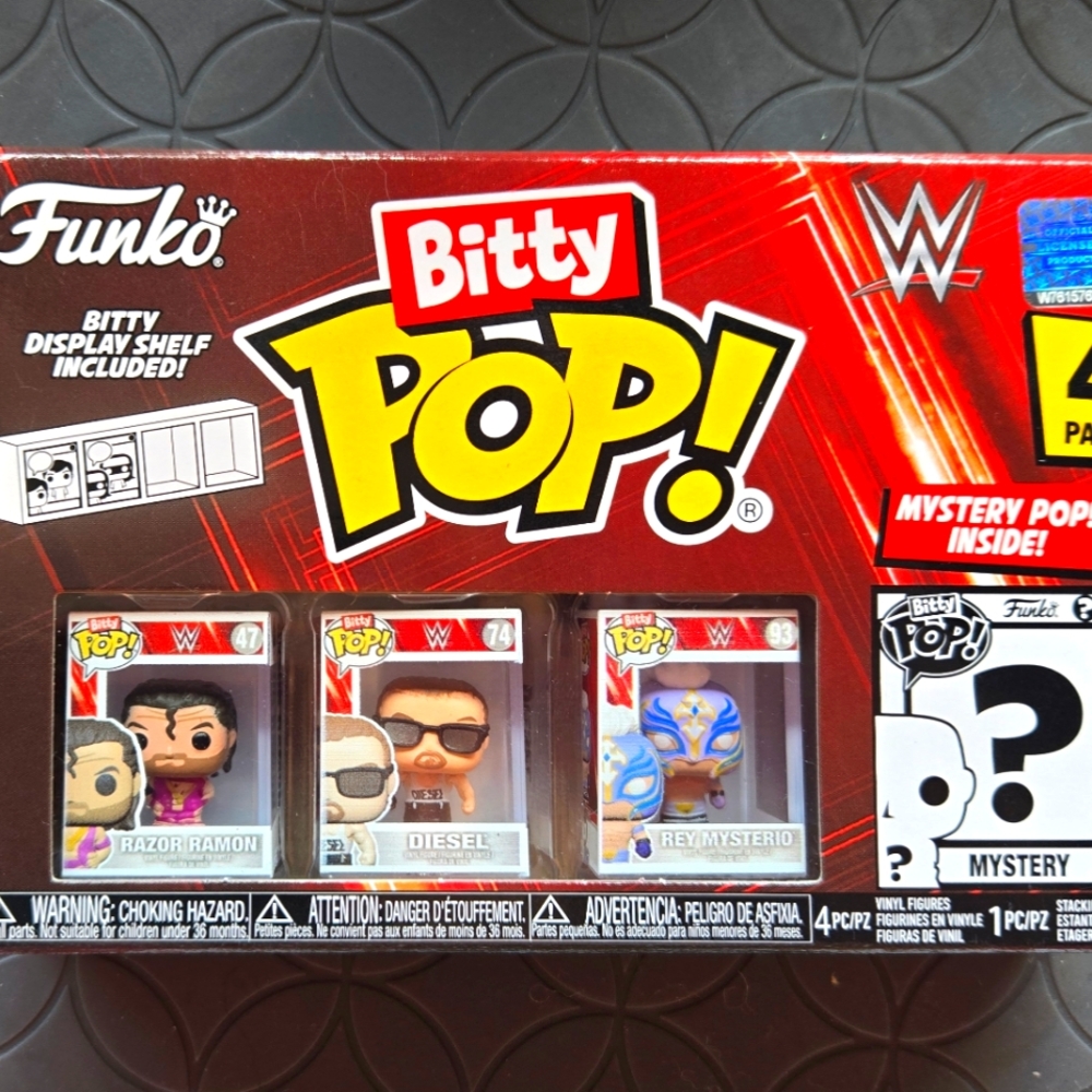 Bitty POP! WWE Set of Four Mini Figures - Bitty Shelf Included